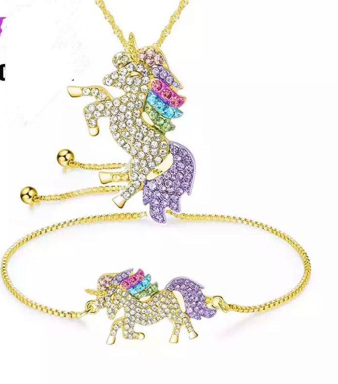 Unicorn bracelet and necklace